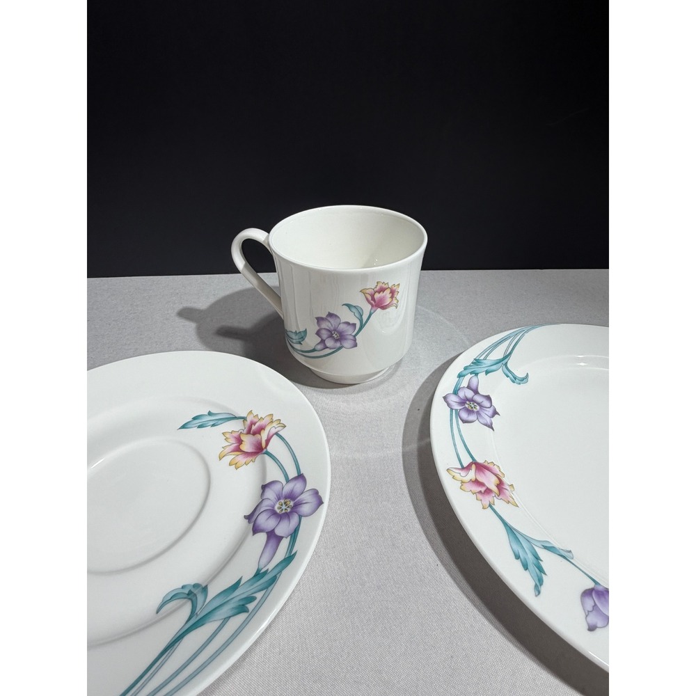 Lenox Decor Isle Royale 3 Piece Tea Set Cup Saucer Plate Floral Japan 7877 - Picture 10 of 10